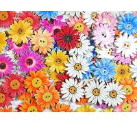 celloexpress Wooden Buttons Selection of Designs - Decorative Prints for Sewing, Crafting & Embroidery (Flowers Type 3, 25mm, Pack of 10)