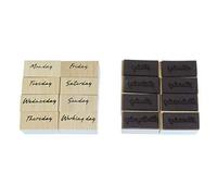 celloexpress Wooden Mounted Ink Stamper - Christmas Crafts, Occasions, Everyday, Sets, Office, Fun (Days of The Week Set - 3cm x 1.5cm per Piece)