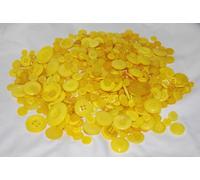 celloexpress Yellow Buttons - Mixed Sizes of Various Yellow Buttons for Sewing and Crafting - Pack of 250g