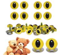 celloexpress Yellow Cats Eyes with Metal Backs - 18mm - Crystal Eyes for Teddy Bear Animal Soft Toy Making - Pack of 4 Pairs