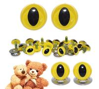 celloexpress Yellow Cats Eyes with Metal Backs - 18mm - Crystal Eyes for Teddy Bear Animal Soft Toy Making - Pack of 1 Pair