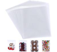CelloMania 8x10in Clear Self-Sealing Cellophane Bags - Reusable Adhesive Bags for Cookies, Sweets, Cards