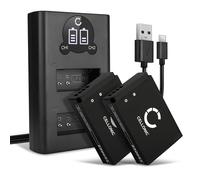CELLONIC 2x Battery for Camera Compatible with Canon EOS M50, PowerShot SX70 HS, EOS 100D, LP-E12 - (820mAh, 7.4V) + Dual Charger