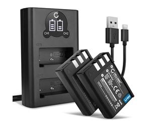 CELLONIC 2x Battery compatible with Nikon D3000, D5000, D40, D60, EN-EL9 | 1000mAh, 7.4V, Lithium Ion for Nikon D40x, EN-EL9A, EN-EL9E, MH-23