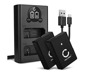 CELLONIC 2x Battery compatible with Nikon D3300, D3500, D3100, Df, EN-EL14 | 1050mAh, 7.4V, Lithium Ion for Nikon D3200, D5200, D5600, D5300, D5100, D3400, D5500, Coolpix P7000, P7100, P7800, P7700