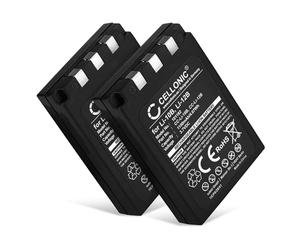 CELLONIC 2x Battery compatible with Olympus C-470 Zoom, C-50, C-60, Li-10B | 1100mAh, 3.7V, Lithium Ion for Olympus C-5000 Zoom, C-70, C-7000, C-760 UltraZoom, C-765, C-770, D-590, FE-200, IR-500, X-500