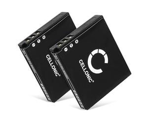 CELLONIC 2x Battery for Camera Compatible with Leica C-LUX 2, Compatible with Ricoh R10, Caplio R7, DB-70 - (1050mAh, 3.7V)