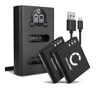 CELLONIC 2x Battery for Camera Compatible with Olympus OM System TG-7, Stylus SH-60, Tough TG-Tracker, Li-90B - (1100mAh, 3.6V) + Dual Charger
