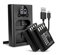 CELLONIC 2x Battery for Camera Compatible with Panasonic Lumix G9, Lumix GH5S, Lumix DC-S5DH, DMW-BLK22 - (2250mAh, 7.4V) + Dual Charger