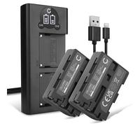 CELLONIC 2x Battery for Camera Compatible with Sony CCD-TRV106, CCD-TRV107, CCD-TRV108, NP-FM50 - (1600mAh, 7.4V) + Dual Charger