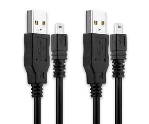CELLONIC 2x Camera USB Cable Replacement for Sony Alpha 100 A200 A300 A700 A850 A900 / DSC-H200 DSC-H300 DSC-H400 Charger 1.5m Lead Fast Charging Data Cable File Transfer - Black