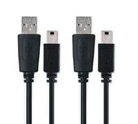 CELLONIC 2x USB cable compatible with Canon EOS 4000D 2000D 200D 1200D 80D 700D 600D 6D Mark II 5D Mark III EOS M10 PowerShot G7X SX530 HS IXUS 185 Charging Cable Mini USB Data Cable 1A Lead USB Wire