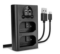 CELLONIC Smart & Fast DMW-BLK22 Dual Charger compatible with Panasonic Lumix DC-GH5 II DC-GH6 DC-S5 G9 GH5S DMW-BTC15 Charging Cable USB Power Supply
