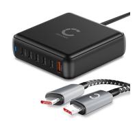 CELLONIC USB-C (Type-C) + USB (Type-A) Tablet Charger + USB Cable Replacement compatible with Charging Cable w/UK Plug 5 AC Adapter Power Supply