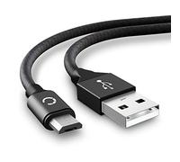 CELLONIC® USB Controller Charger Cable Replacement for Nintendo Classic Mini NES/SNES 2m Long Fast Charging 2A Games Gaming Console Nylon Wire Lead - Black