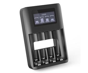 CELLONIC USB Rechargeable Battery Charger with LCD Display AA AAA NiMH Smart Intelligent Battery Recharger with Microprocessor - Universal Trickle Charger Portable Car Mini USB Ni-MH