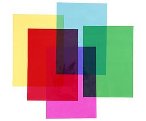 Cellophane, A4 21x30 cm, 25 micro cm, asstd. colours, 100asstd sheets