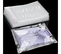 Cellophane Bags 17.7x11.8 inch Clear Self Adhesive Bags 60 Pcs Reusable Plastic Bags Cookie Bags Sealable Cellophane Bags Large Display Bags OPP Self Seal Bag for Shirt Pictures Cards Jewellery