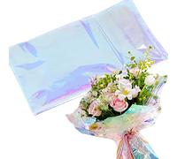 Cellophane Wrap, 10 Pcs Rainbow Iridescent Film Cellophane Wrap Paper,19.7"x23.6" Florist Wrapping Cellophane for DIY Wrapping or Basket Filling Decoration Supplies (Folded)