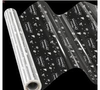 Cellophane Wrap,20m x 80cm Folded Clear Cellophane Wrap Roll With Christmas pattern,for Christmas, Easter, Birthday Gift, Valentines Day Flowers Flower Bouquet Craft(Christmas cellophane packaging)