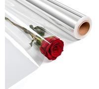 Cellophane Wrap 80cm x 30m, Clear Cellophane Roll Wrapping Paper, Folded Crystal Wrapping Rolls for Hampers, Bouquets, Gifts & Holiday Packaging