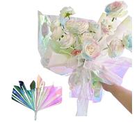 Cellophane Wrap for Gift Baskets Christmas,Iridescent Film Wrapping Paper Roll Holographic Bouquet Packaging Paper DIY Crafts Florist Supplies (Red Gold,40cm * 15m)