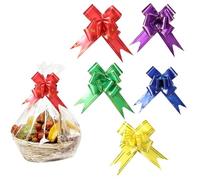 Cellophane Wrap for Hampers Clear Cellophane Bags Large with Pull Bows Gift Bags for Gift Baskets Hamper Making Easter Valentine's Day Gift Presents