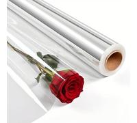 Cellophane Wrap For Hampers, Clear Cellophane Wrap Roll Folded In Half, 40cm X 30m Clear Wrapping Paper For Hamper, Large Plastic Cellophane Roll For Gift Wrap, Christmas,Flowers