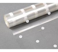Cellophane Wrap Hamper Florist Film - 800mm Wide x 100m Long - 1 Roll - White Dot | Wrapping Paper & Gift Wrap for Bouquets, Baskets & Hampers - Supplied On a Cardboard Core