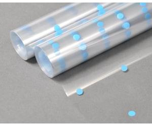 Cellophane Wrap Hamper Florist Film - 800mm Wide x 10m Long - 2 Rolls (20m) - Blue Dot | Wrapping Paper & Gift Wrap for Bouquets, Baskets & Hampers - Supplied On a Roll with No Cardboard Core