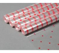 Cellophane Wrap Hamper Florist Film - 800mm Wide x 10m Long - 4 Rolls (40m) - Red Dot | Wrapping Paper & Gift Wrap for Bouquets, Baskets & Hampers - Supplied On a Roll with No Cardboard Core