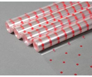Cellophane Wrap Hamper Florist Film - 800mm Wide x 10m Long - 4 Rolls (40m) - Red Dot | Wrapping Paper & Gift Wrap for Bouquets, Baskets & Hampers - Supplied On a Roll with No Cardboard Core
