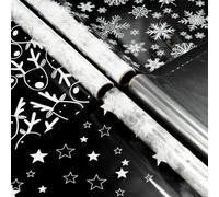 Cellophane Wrap Roll for Gift Wrapping: 4 Rolls 3M x 80cm Cellophane Wrap for Christmas Hampers Flowers Gift Wrapping Decoration