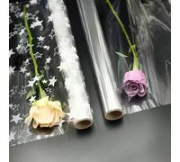Cellophane Wrap Roll for Gift Wrapping: Christmas Cellophane Wrapping 2pcs 3M x 80cm Clear and Star Design for Hampers Flowers Gift Wrapping
