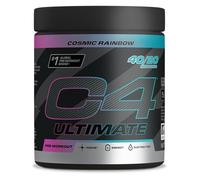 C4 Ultimate Pre Workout Powder Cosmic Rainbow 20 Servings, 40 if Single Scooped | Zero Sugar Pre Workout with Caffeine 300mg, L Citrulline 7000mg, Beta Alanine 4800mg, Vitamins and Electrolytes
