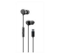 cellularline | CLOUD IN-EAR | Type-C Stereo Headset, In-ear Design and Microphone, USB-C Connector, Noise Isolation, Microphone and Answer Button (Black)