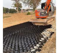 Cellular Pavement Base Support Grid Pad, Large Area Pea Gravel Ground Stabilization Mesh Mat for Fills Soil/Sand/Mud/Concrete/Stone(5 cm high,1m x 10m (3.3X33ft))