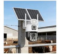 Cellular Security Camera, Dual-Lens Wireless Outdoor Camera, 6MP HD, 350° Live View, Solar Powered, Color Night Vision, PIR Motion, 36x Zoom, 128GB SD Included