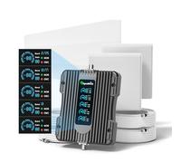 Cellular Signal Amplifier for Home and Room with Smart LCD Display, 2 Cell Phone Signal Coverage Indoor Panel Antennas up to 8000 sq. ft