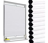 Cellular Window Shades,Honeycomb Blinds Blackout 50/55/60/65/70/75/80/85/90/95cm,White Cellular Pleated Blinds,Honeycomb Pleated Shades Thermal,for Home Office Bedroom,W×H-65x140cm/25.6*55.1in