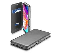 cellularline Book Clutch 2 Black Cover, Flip Genuine Leather Wallet Phone Case Cover with Magnetic Closure, Book Style Case with Pockets and Cards Holder. Suitable for: Samsung Galaxy A71