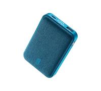 Cellularline GLAM PD 10000 Power Bank 10000mAh with LCD Display, Quick Charge 20W, 3 USB-C I/O Ports 18W, Output 18W, Fabric Finishes, for Smartphone, Blue