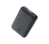 Cellularline GLAM PD 10000 Power Bank 10000mAh with LCD Display, Quick Charge 20W, 3 USB-C I/O Ports 18W, Output 18W, Fabric Finishes, for Smartphone, Black