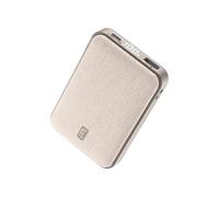 Cellularline GLAM PD 10000 Power Bank 10000mAh with LCD Display, Quick Charge 20W, 3 USB-C I/O Ports 18W, Output 18W, Fabric Finishes, for Smartphone, White