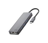 Cellularline HUB PRO - 9-Port Hub, Charging and Data Transfer, 3 USB-A 3.0 Ports, USB-C Power Delivery up to 100W - 4K@60Hz HDMI, LAN Ethernet, SD and Micro SD, Metal Grey