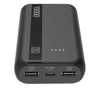 Cellularline - Power Bank 10000 - Capacity: 10000mAh - Input: 1xUSB-C 10.5W - Output: 1xUSB 12W - Cells: Li-ion Battery - Bright LEDs indicate residual charge - Black