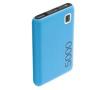 Cellularline | Power Bank ESSENCE 5000 | 5000mAh Portable Charger - Input 1xUSB-C, 1xMICRO USB 10.5W - Output 1xUSB 12W (Blue)