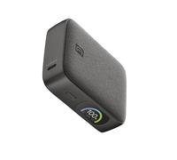 Cellularline PowerView IQ 10000mAh Power Bank with TFT Display, USB-C 45W Output, USB-A 18W Output, Charging 2 Devices Simultaneously, Compact Design, Fabric Finish