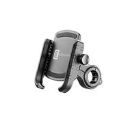 cellularline | Rider Steel - Universal - Aluminium Smartphone Holder for Round Handlebar Motorcycle and Bike - Universal for All Mobile Phones - 360 Rotation - Stable and Solid