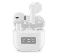 cellularline TONE TWS Bluetooth Capsule Earphones with ENC (Environmental Noise Cancelling), 4 Microphones, LED Display, Total Play Time 20 Hours, White